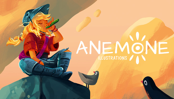 Visitenkarte von Anemone Illustrations